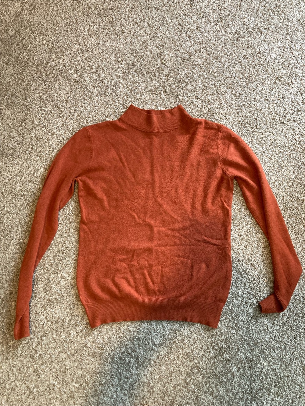 Women’s Rust Orange Mock Neck Sweater
